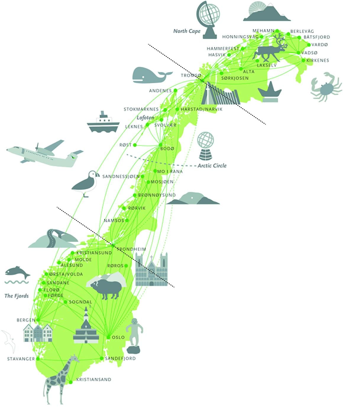 국립 관광 노선 노르웨이 map