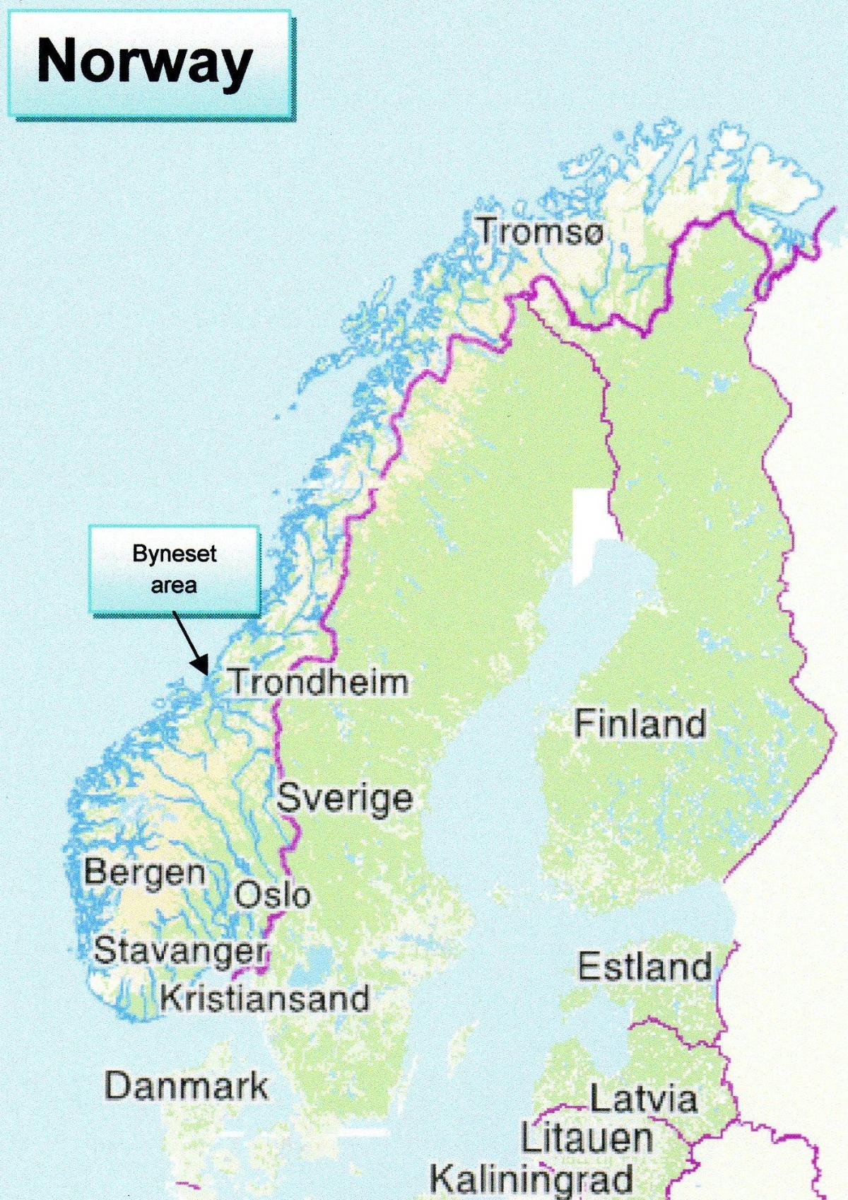 지도 트론헤임의 노르웨이
