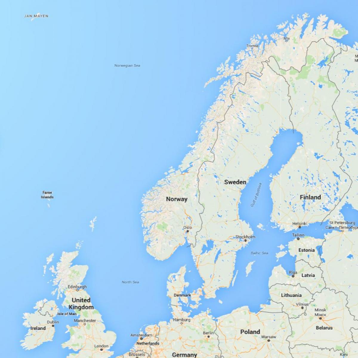 지도 노르웨이 노르웨이