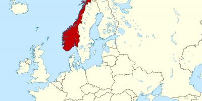 노르웨이의 지도와 유럽