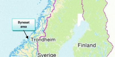 지도 트론헤임의 노르웨이